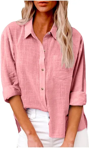 Miniatura 15 de SMIDOW Camisa de algodón y lino con botones para mujer