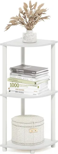 Miniatura 31 de Furinno TURN-N-TUBE - Estantería esquinera de 4 niveles, estantería de esquina para libros, estanterías de exhibición y almacenamiento con estantes