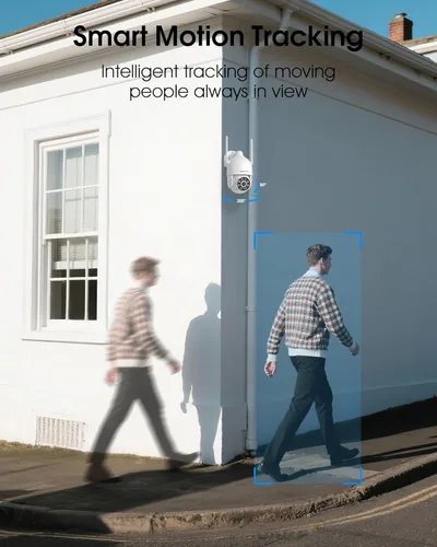 Miniatura 3 de ARCCTV Cámaras de seguridad 2K para exteriores, visión panorámica de 360°, cámara de seguridad WiFi 2.4G/5G con seguimiento de movimiento, foco
