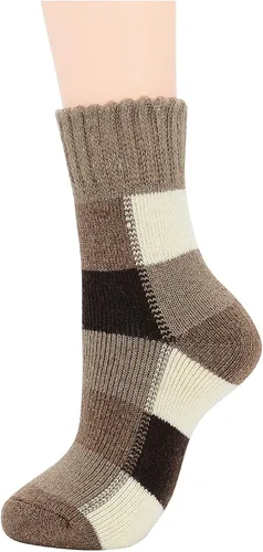 Miniatura 6 de Calcetines de lana para mujer acogedores calcetines de invierno de punto grueso calcetines cálidos y vintage calcetines absorbentes para mujer