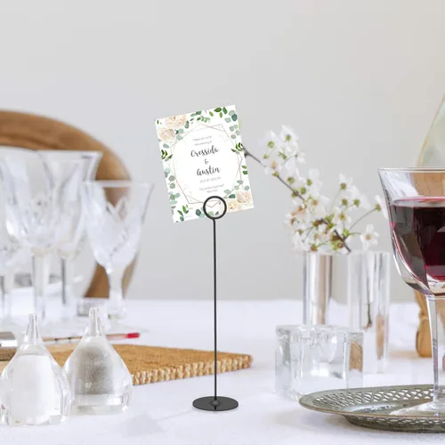Miniatura 3 de Urban Deco 24PK Porta números de mesa y porta tarjetas de mesa de 12 pulgadas, porta tarjetas de acero para fotos, letreros de comida, notas