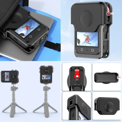 Miniatura 4 de OSMO 360 - Funda de aluminio de liberación rápida con marco de metal con tapa de lente de silicona Protector de pantalla para DJI OSMO 360 Kit