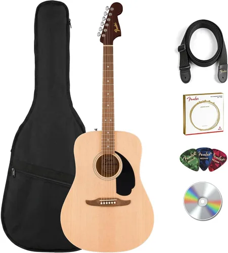 Miniatura 19 de Fender Guitarra acústica Dreadnought - Paquete natural con estuche, afinador, cuerdas, correa y púas
