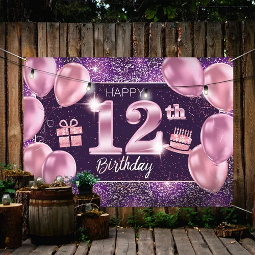 Miniatura 5 de pancarta grande rosa con texto en inglés “Happy Birthday