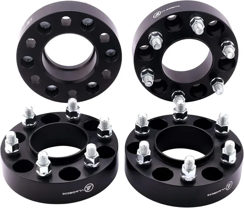 Miniatura 10 de Espaciadores de rueda centrales negros de 1 pulgada 14x1.5 de 1 pulgada compatibles con Chevy GMC-Cadillac 6 Lug para Colorado 2015-2023, Traverse