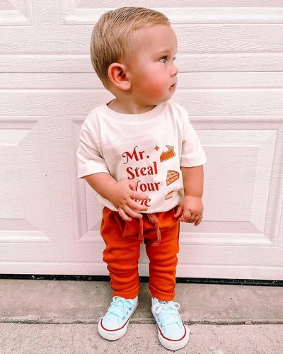 Miniatura 272 de Adobabirl Conjunto de sudadera y pantalones de Halloween para bebé, sudadera y pantalones con parche de calabaza para Halloween, otoño, ropa de bebé