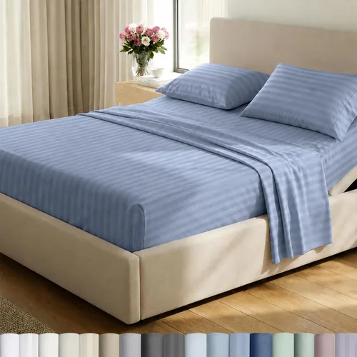 Miniatura 16 de California Design Den Sábanas de cama tamaño individual, sábanas suaves de 100% algodón con bolsillos profundos elásticos, 500 hilos satinados, 13