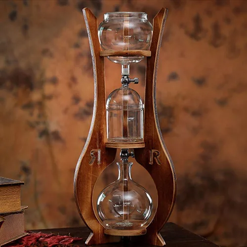 Miniatura 5 de ASSICON Cafetera de aluminio con goteo de hielo al vapor con diseño elegante estilo retro que se adapta a la mayoría, cafetera helada para estufa