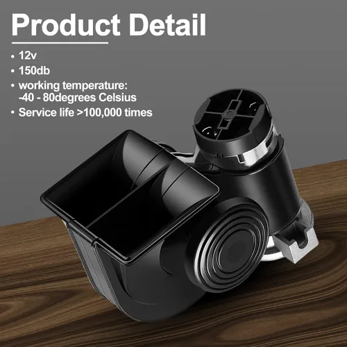 Miniatura 6 de Tallew Paquete de 2 bocinas de aire de 12 V para camiones, bocina eléctrica fuerte de 150 dB para tren de coche con arnés de relé para vehículos