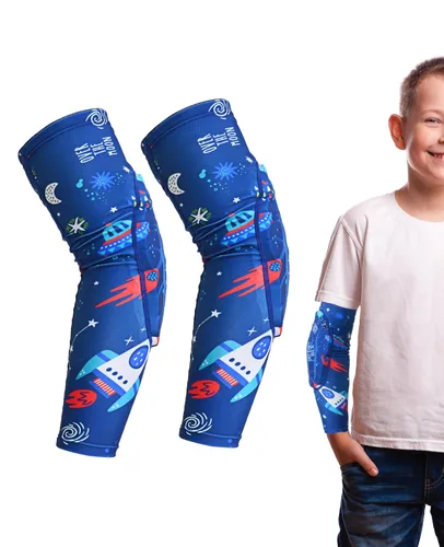 Miniatura 11 de AceList Rodilleras/Guantes de compresión para niños/jóvenes de 5-15 años, protectores de rodilla y codo de nido de abeja para deportes