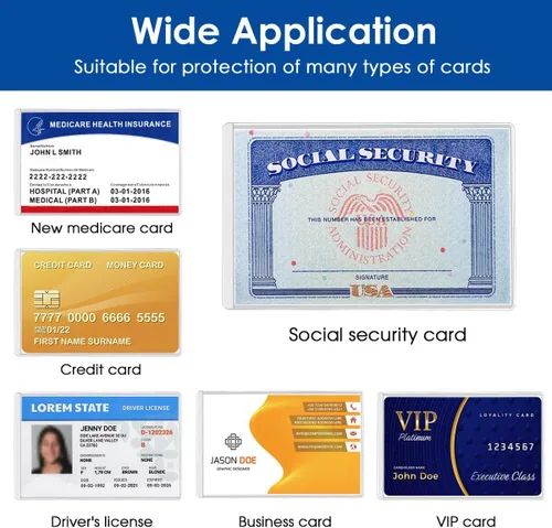 Miniatura 5 de MaxGear Fundas protectoras para tarjetas de Medicare, 12 mil, de PVC transparente, resistentes al agua, fundas protectoras para tarjetas de Medicare