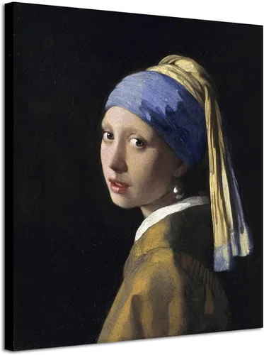 Miniatura 9 de Wieco Art Jan Vermeer - La niña con un pendiente de perlas de pintura al óleo de reproducción de pinturas al óleo, impresión en lienzo, impresiones
