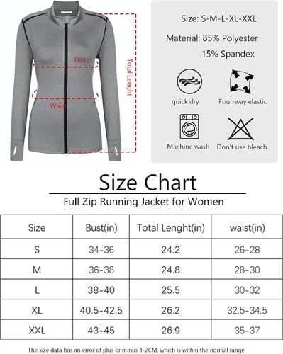 Miniatura 4 de PINSPARK womens Breathable Slim Fit Workout Jacket