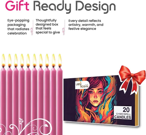 Miniatura 3 de Juego de 20 velas cónicas de color sólido – Velas de cera de parafina sin goteo de 4 pulgadas con mecha de algodón – Ideales para bodas, Shabat, Rosa