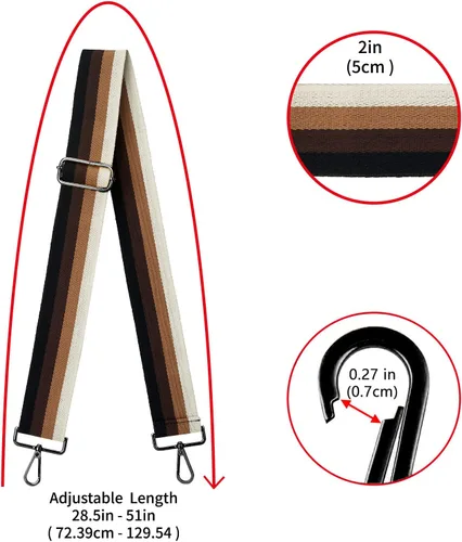 Miniatura 161 de ZOOEASS Hebillas de níquel Correa ancha para el hombro ajustable de repuesto para cinturón de pistola, hebilla de guitarra estilo bandolera
