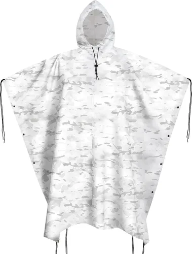 Miniatura 6 de GRVCN Poncho de lluvia militar, impermeable de camuflaje impermeable ligero al aire libre