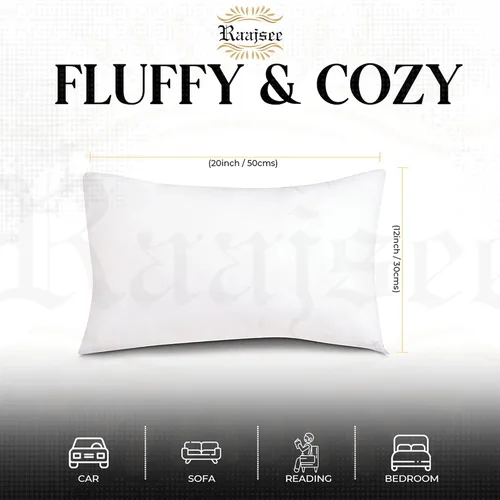 Miniatura 2 de raajsee Juego de 2 rellenos de almohada de 12 x 20 pulgadas, almohadas alternativas suaves y esponjosas para sofá, formas de almohada de 12 x 20