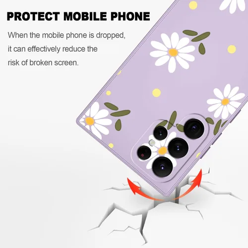 Miniatura 5 de LEECG Funda para Samsung Galaxy S22, Diseños de Flores Elegantes de Silicona Suave con Protección contra Caídas y Resistente a Huellas Dactilares