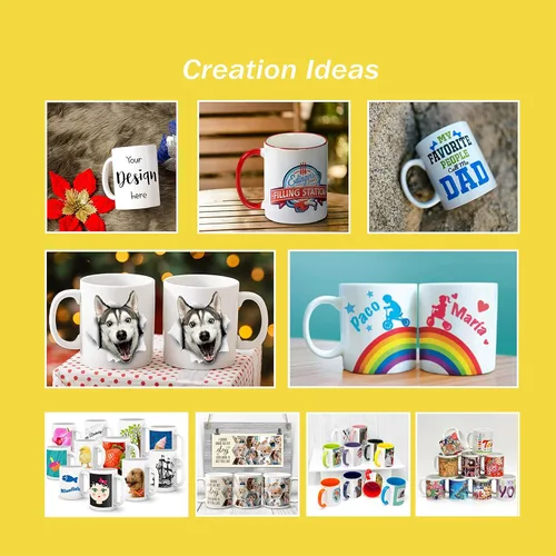 Miniatura 4 de RAINBOWTIE Tazas de sublimación en blanco, tazas de café de sublimación de 11 onzas, taza de cerámica con revestimiento blanco, juegos de tazas