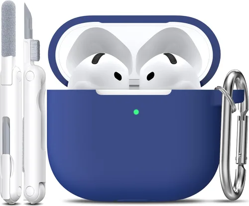 Miniatura 21 de R-fun Funda para AirPods 4 con kit de limpieza, funda protectora completa de silicona suave, compatible con AirPods 4 Gen, verde bosque C Bosque