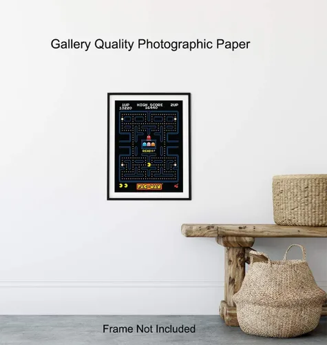 Miniatura 8 de YELLOWBIRD ART & DESIGN Pacman - Póster de juego de arcade, decoración de pared de 8 x 10 pulgadas, regalo único y genial para niños, hombres