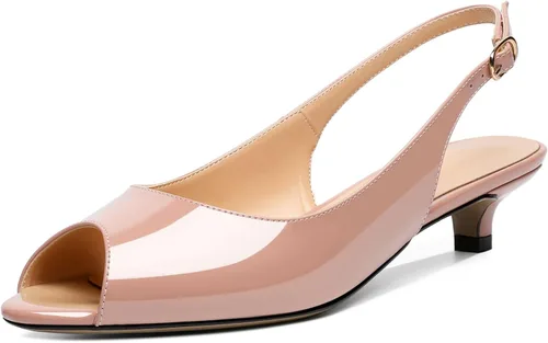 Zamikoo Sandalias de tacón bajo para mujer con tacón bajo de 1.5 pulgadas, zapatos de vestir con puntera abierta, para fiesta, baile de graduación,