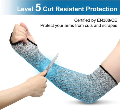 Miniatura 2 de Geyoga 2 pares de mangas de protección de brazo de nivel 5, resistentes a los cortes, protectores de antebrazo para piel fina y moretones