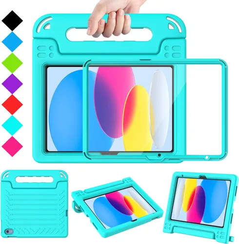 TIRIN Funda para niños para iPad de 10.9 pulgadas 2022 – con protector de pantalla integrado, covertible, duradero, ligero, a prueba de golpes,