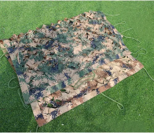 Miniatura 2 de Red de camuflaje 420D de doble cara de tres capas para entrenamiento militar del desierto de la selva, camping, caza, tiro, tela gruesa, malla