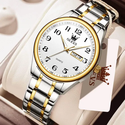 Miniatura 8 de OLEVS Reloj de negocios de lujo esfera grande fácil de leer reloj analógico de cuarzo con fecha de día relojes clásicos impermeables con números