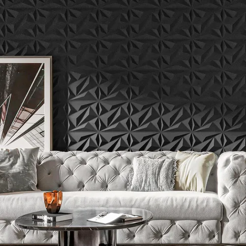 Miniatura 4 de Art3dwallpanels Paquete de 33 paneles de pared 3D de diamante para decoración de pared interior, paneles de pared con textura de flores de PVC