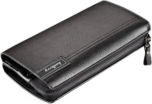 Miniatura 3 de Cartera larga de cuero para hombre, bolso de mano grande para negocios, tarjetero para teléfono, regalo para hombres, padre, hijo, marido, novio