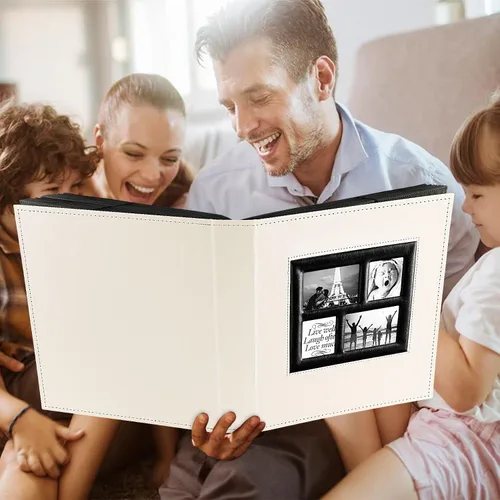 Miniatura 7 de Ywlake - Álbum de fotos de 4 x 6 pulgadas con 1000 bolsillos, capacidad extragrande, para fotos familiares o de boda, capacidad para 1000 fotos Beige