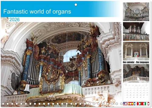 Fantastic world of organs (calendario mensual de pared 2025 11.7 x 16.5 pulgadas (abierto), calendario de 14 meses de CALVENDO