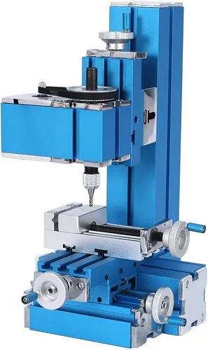 Miniatura 8 de Mini máquina universal de torno de metal motorizada herramienta de bricolaje para trabajar la madera de sobremesa para hobby ciencia, educación