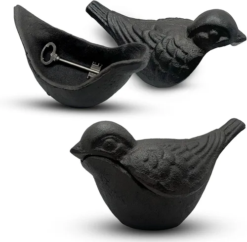 Miniatura 9 de Ocultador de llave de tortuga de hierro fundido – Llavero oculto para jardín al aire libre para llaves de repuesto, duradero ocultar una llave