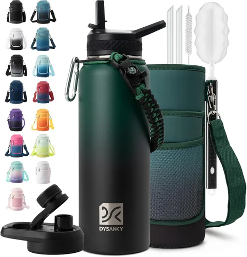 Miniatura 102 de DYSANKY Botella de agua aislada de 32 onzas, metal al vacío de acero inoxidable grueso, jarra de agua deportiva portátil para gimnasio y senderismo