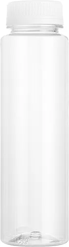 Miniatura 12 de Botella de plástico transparente redonda de 8 onzas para jugo prensado en frío - con tapa de seguridad, libre de BPA - 5,7 x 5,7 x 24,8 cm - caja