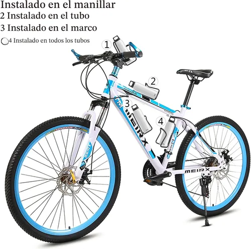 Miniatura 8 de FiveBox - Portabotellas de agua de aleación de aluminio para bicicletas de ciclismo, jaula para botella de agua de bicicleta Negro