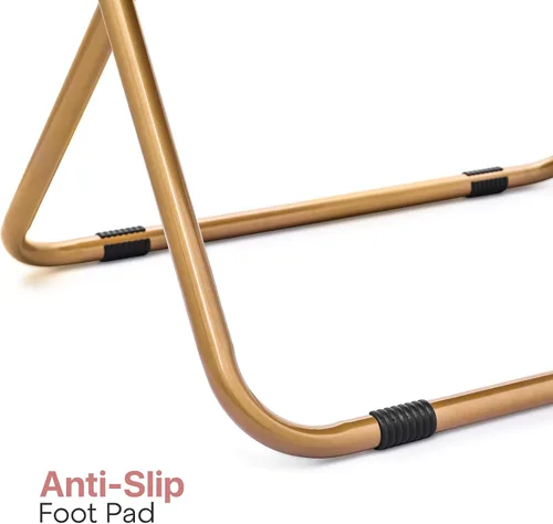 Miniatura 9 de Cómoda silla platillo para adultos, juego de 2 sillas plegables de piel sintética suave con reposapiés, marco de metal, acogedora silla plegable