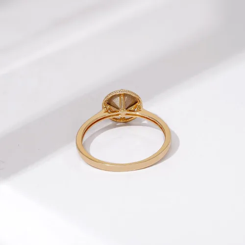 Miniatura 5 de Tienda Collection Anillo de piedra natal de marzo de cristal importado de oro de 10