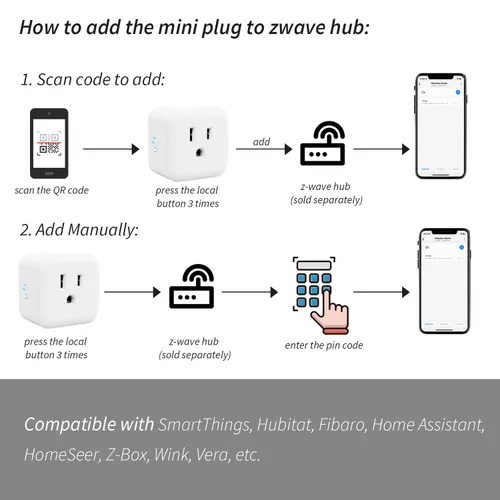 Miniatura 6 de Minoston Regulador de salida Z-Wave, enchufe inteligente Z-Wave serie 800, requiere concentrador Z-Wave, compatible con Alexa y Google Assistant