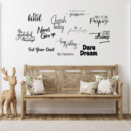 Miniatura 4 de Fumete 12 calcomanías de vinilo inspiradoras para pared, calcomanías de citas motivacionales, calcomanías grandes para despegar y pegar, calcomanías