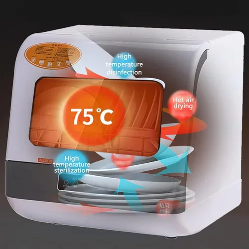 Miniatura 4 de Lavavajillas portátil para encimera, mini lavavajillas, 4 programas, 30-50 minutos de tiempo de lavado, alta temperatura y función de secado al