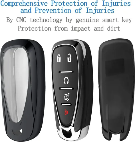 Miniatura 5 de Tukellen Funda para llavero Chevrolet de TPU suave, protección completa, compatible con Chevy Equinox Traverse Malibu Camaro Cruze Blazer Spark Negro