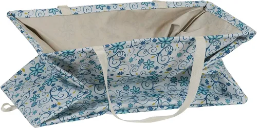 Miniatura 8 de Household Essentials Bolso de lona Krush con estampado floral blanco y azul, bolsa multiusos para todos los propósitos Floral azul