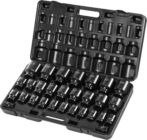 Miniatura 27 de Vevor - Juego de vasos de impacto de 1/2 pulgada, 43 piezas, juego de vasos de 1/2 pulgada, surtido de vasos estándar de alto torque con 4 barras