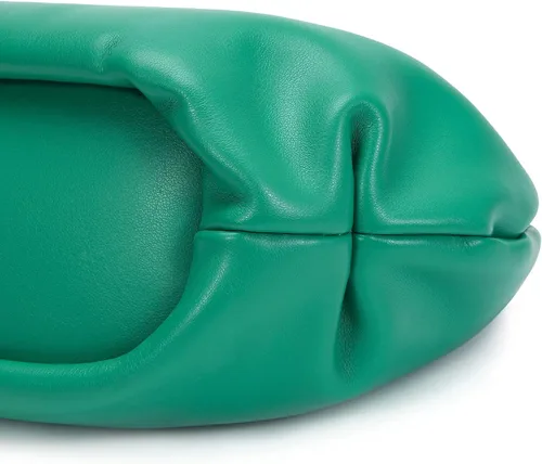 Miniatura 8 de Elegante bolso de mano con asa superior para mujer, pequeño bolso de mano fruncido de piel sintética suave