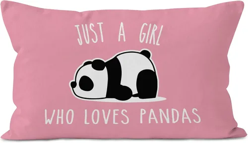 Miniatura 8 de Just A Girl Who Loves Pandas, funda de almohada de oso panda, 12 x 20 pulgadas, regalos para amantes del oso panda, regalos para decoración