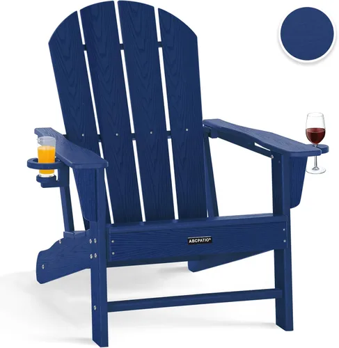 Miniatura 10 de Sillas Adirondack plegables – Silla Adirondack de plástico con soporte para tazas, sillas para exteriores resistentes a la intemperie